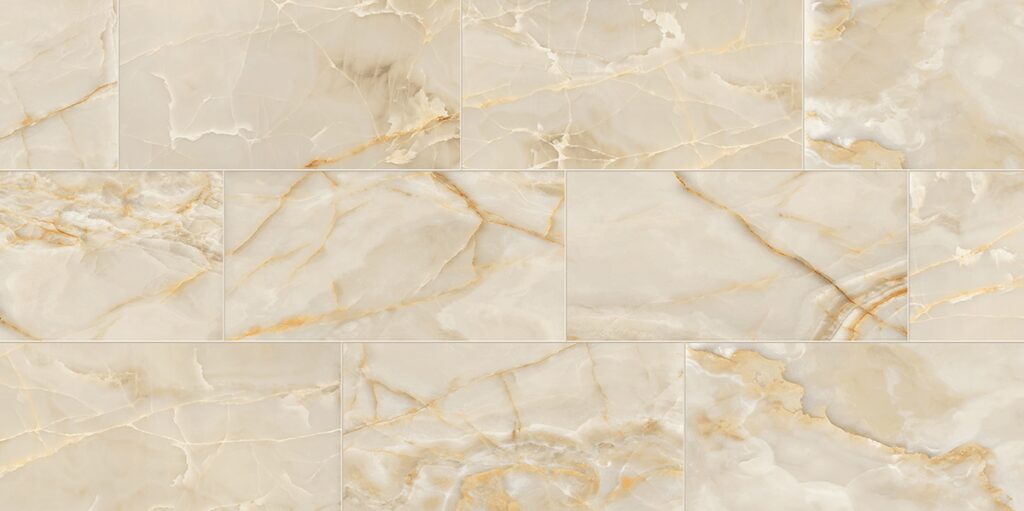 A marble tile background with different shades of beige.