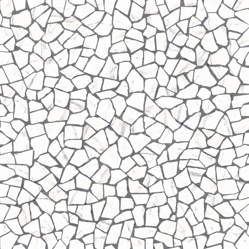 A white and black mosaic tile pattern