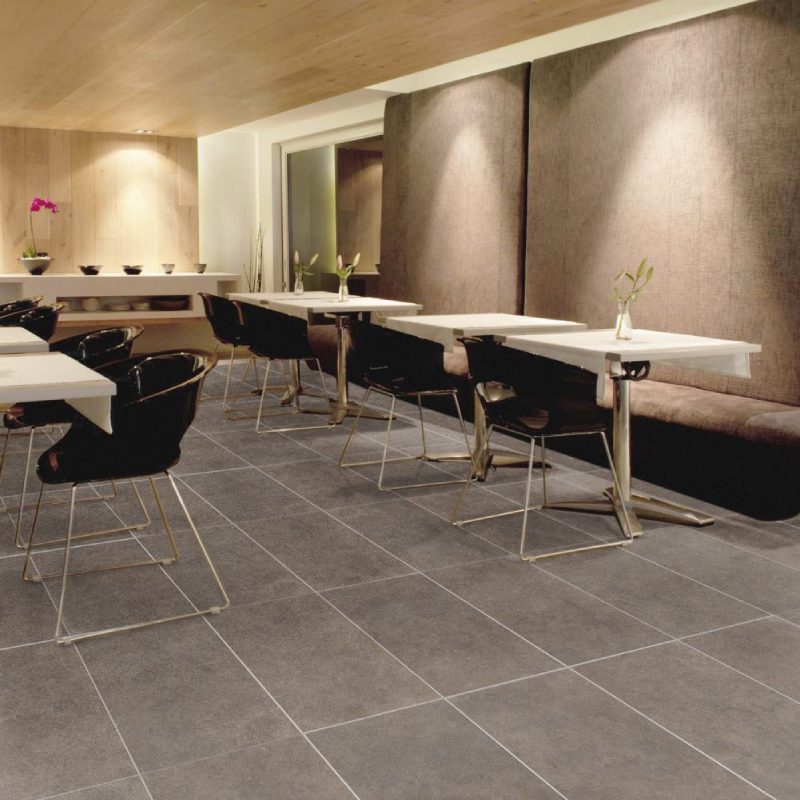 An image of a restaurant with 12000 FLOOR tile flooring.