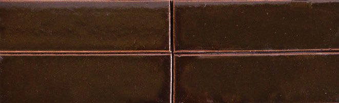 A close up of the brown tiles