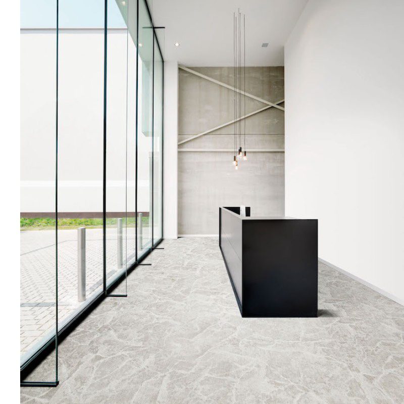 A Carrara reception area in a modern office building.