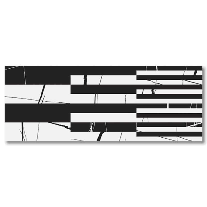 A black and white painting of an american flag.