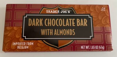 Trader Joe's dark chocolate bar with almonds.